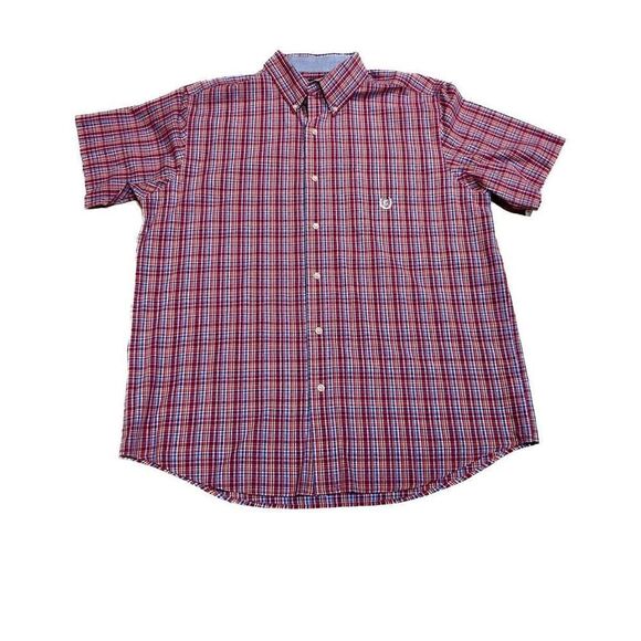 Chaps Easy Care Multi Colored Plaid Button Down Mens Large Casual Shirt - Picture 1 of 5